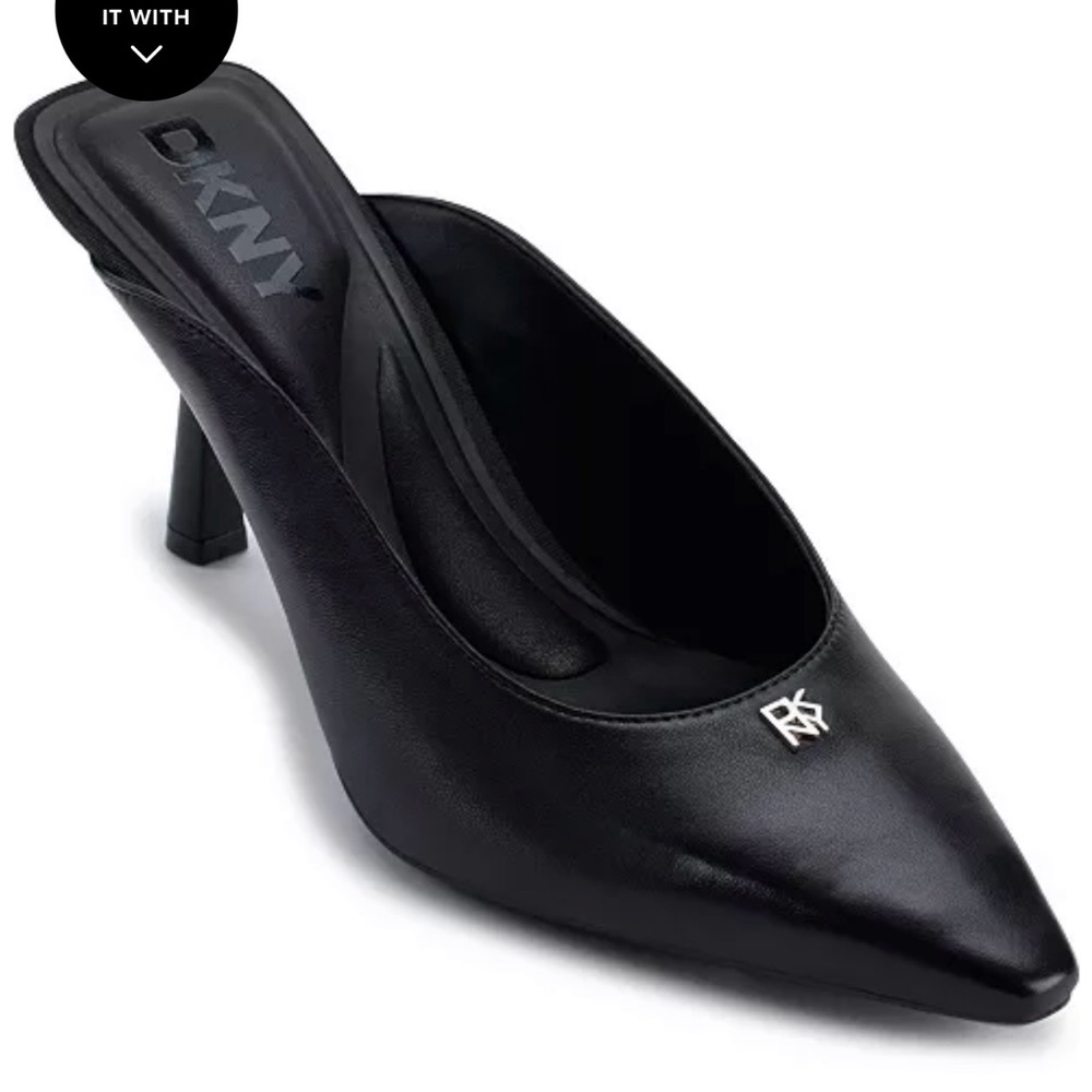 New DKNY Netta Black Pointed Toe Pump Sz 6 M